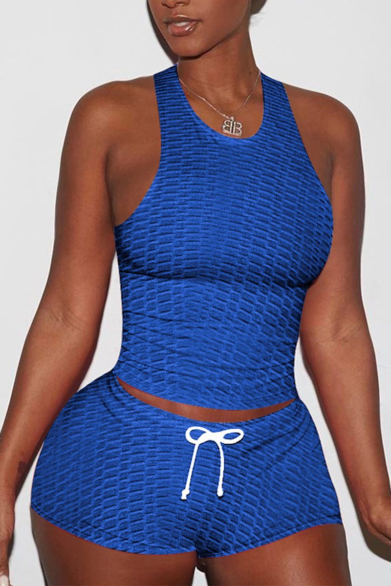 Plus Size Drawstring Sports Two Piece Sets