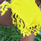 Plus Size Denim Tassel Hem Pocket Shorts