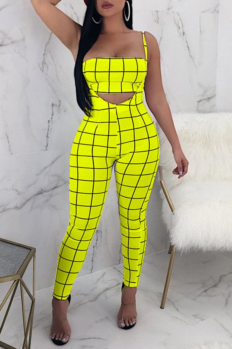 Plaid Printed Halter Two Piece Sets