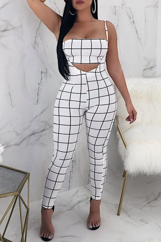 Plaid Printed Halter Two Piece Sets
