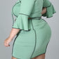 Plus Size Flanged Edge Strapped Two Piece Sets