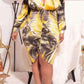 Plus Size Deep V Neck Wrinkled Dress