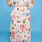 Plus Size Digital Print V Neck Lace-up Dress