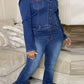 Plus Size Denim Puff Sleeve Jumpsuit