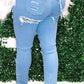 Plus Size Denim Hole Distressed Jeans