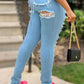 Plus Size Denim Hole Distressed Jeans