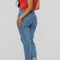 Plus Size Denim Hole Distressed Beading Jeans