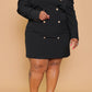 Plus Size Button Up Puff Sleeve OL Dress