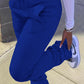 Pleated Pocket Solid Color Skinny Pants