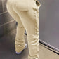 Pleated Pocket Solid Color Skinny Pants