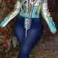 Plus Size Denim Lace Up Skinny Jeans