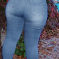 Plus Size Denim Lace Up Skinny Jeans