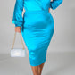 Plus Size Deep V-Neck Solid Two Piece Sets