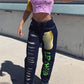 Plus Size Digital Print Long Pants