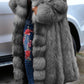Plus Size Faux Fur Collar Hooded Collar Coat