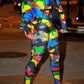 Plus Size Colorful Camouflage Cotton Wadded Jacket