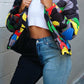 Plus Size Colorful Camouflage Cotton Wadded Jacket