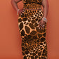 Plus Size Colorful Leopard Print Two Piece Dresses