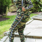 Plus Size Camouflage Print Hooded Three Piece Sets