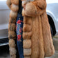 Plus Size Faux Fur Collar Hooded Collar Coat