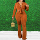 Plus Size Button Up Two Piece Sets