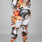Plus Size Digital Print Long Sleeve Top & Pants