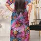 Plus Size Asymmetric Hem See-through Dress