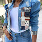 Plus Size Denim Patchwork Distressed Jacket