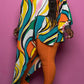 Plus Size Asymmetric Hem Print Top
