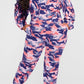 Plus Size Camouflage Hooded Pocket Two Piece Outfits