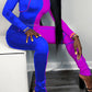 Plus Size Decorative Edge Patchwork Two Piece Sets