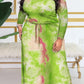Plus Size Drawstring Tie Dye Maxi Dress