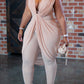 Plus Size Deep V Neck See-through Jumpsuit