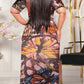 Plus Size Asymmetric Hem See-through Dress