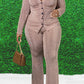 Plus Size Button Up Two Piece Sets
