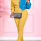 Plus Size Bandage Color Block Top & Pants