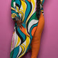 Plus Size Asymmetric Hem Print Top