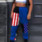 Plus Size Color Block Casual Pants