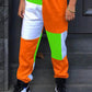 Plus Size Color Block Casual Pants