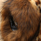Plus Size Faux Fur Collar Leopard Print Coat