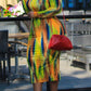 Plus Size Digital Print Package Hip Dress