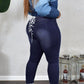 Plus Size Back Bandage Solid Color Pants