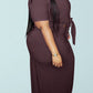 Plus Size Button Knotted Two Piece Dresses