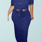 Plus Size Button Knotted Two Piece Dresses