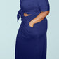 Plus Size Button Knotted Two Piece Dresses