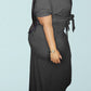 Plus Size Button Knotted Two Piece Dresses
