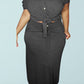 Plus Size Button Knotted Two Piece Dresses