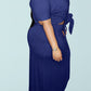 Plus Size Button Knotted Two Piece Dresses