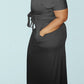 Plus Size Button Knotted Two Piece Dresses