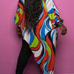 Plus Size Asymmetric Hem Print Top
